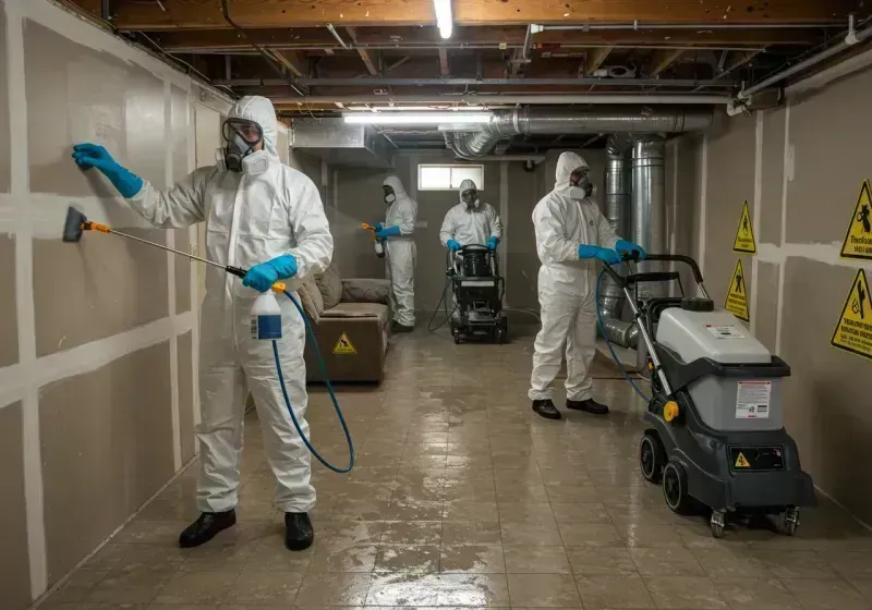 Basement Moisture Removal and Structural Drying process in Henderson, NC